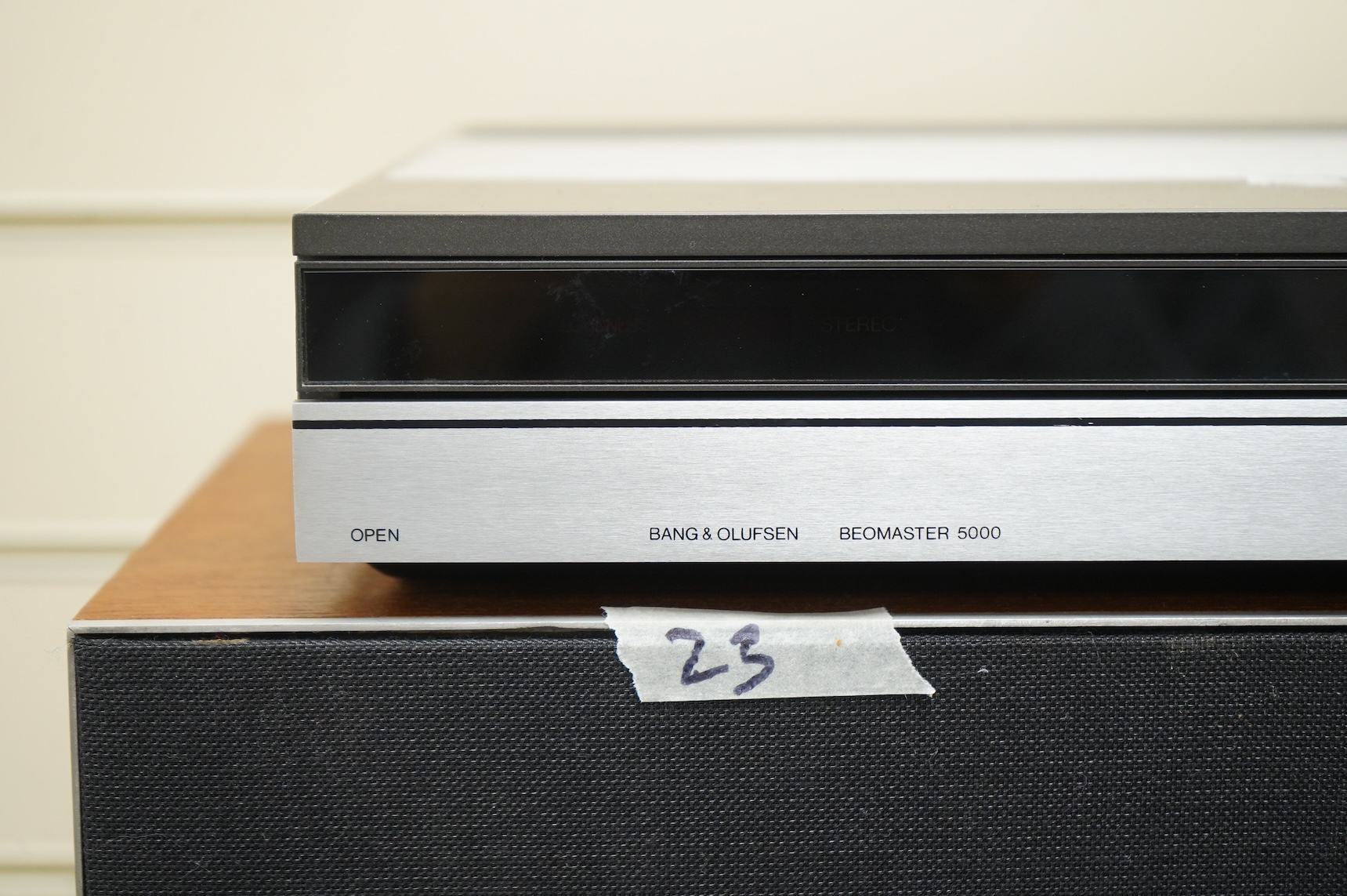 Six Bang & Olufsen items; a 1960s Beolit 600 radio, a pair of Beovox CX50s white cased shelf speakers, a pair of Beovox 1000 speakers, a Beolab 2000 speaker unit, together with two testing units (adjustable power supplie